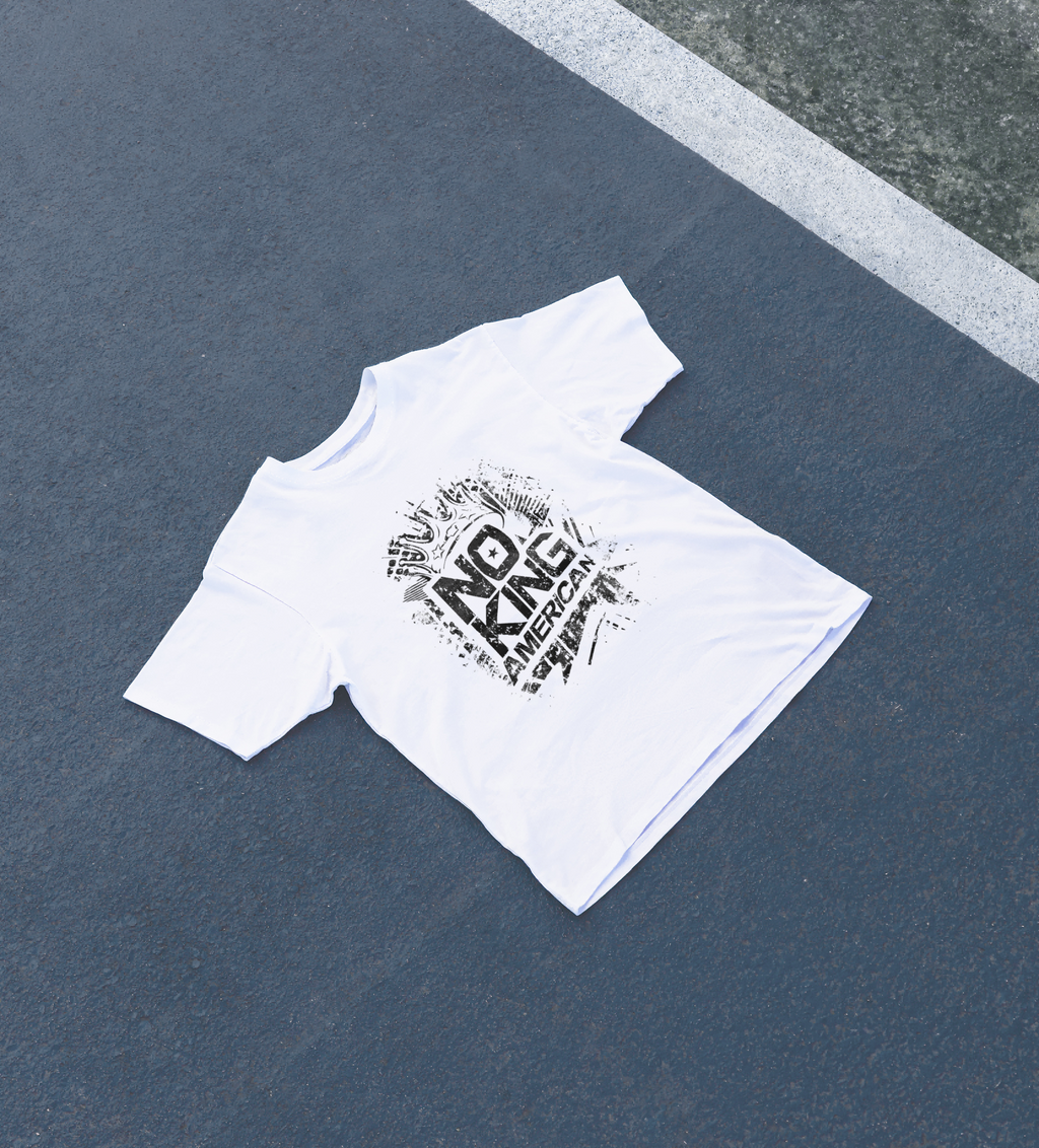 DIYANYONE Original "NO KING AMERICAN" Cotton T-Shirt product image 2