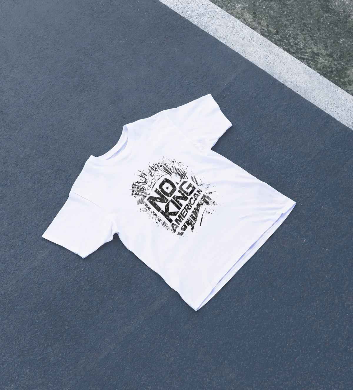 DIYANYONE Original "NO KING AMERICAN" Cotton T-Shirt product image 2