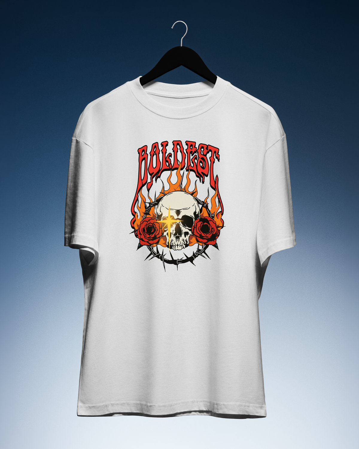 DIYANYONE Original Streetwear Tee: BOLDEST Skull and Flame product image 2