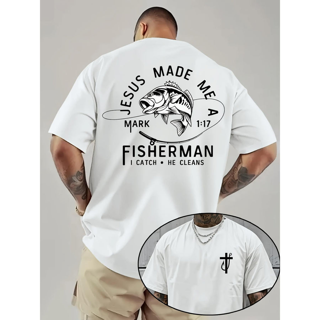 Men's Christian Fishing Graphic T-Shirt - Made Me a product image 1
