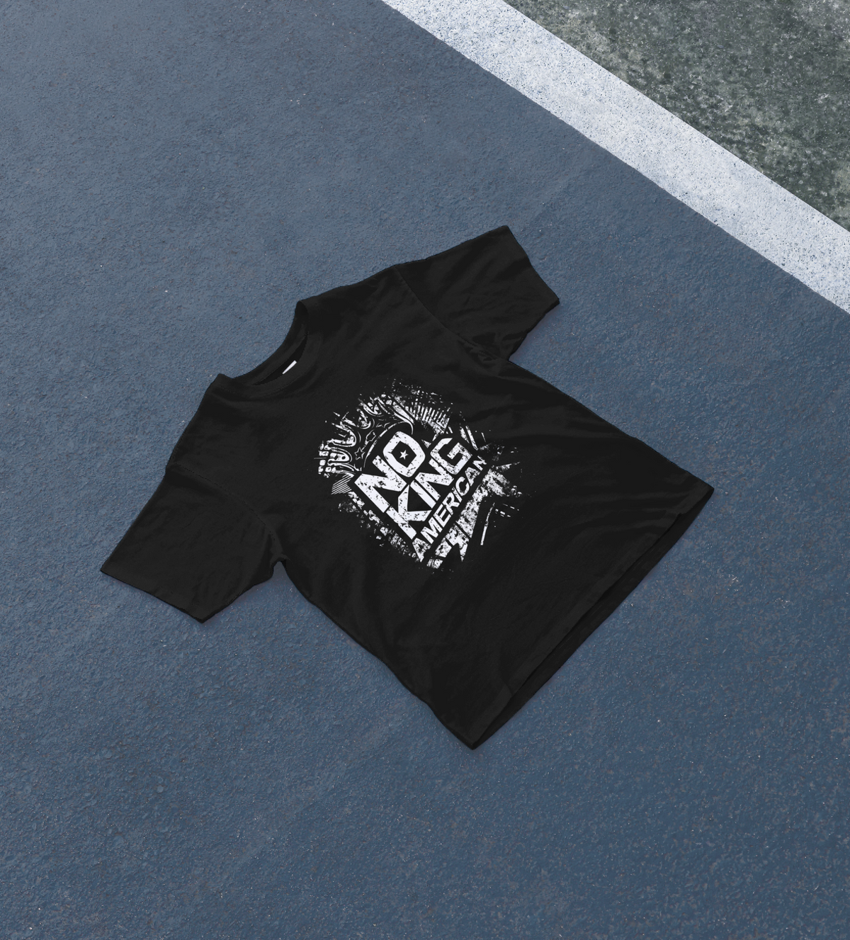 DIYANYONE Original "NO KING AMERICAN" Cotton T-Shirt product image 1