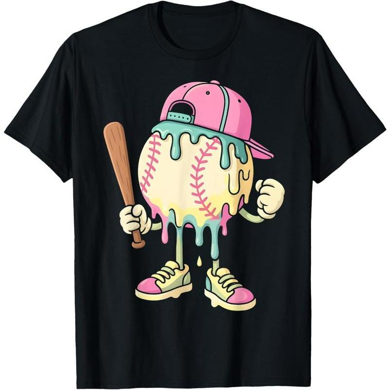 100% Cotton Ice Cream Drip Baseball Spots For Girls T-Shirt product image 1