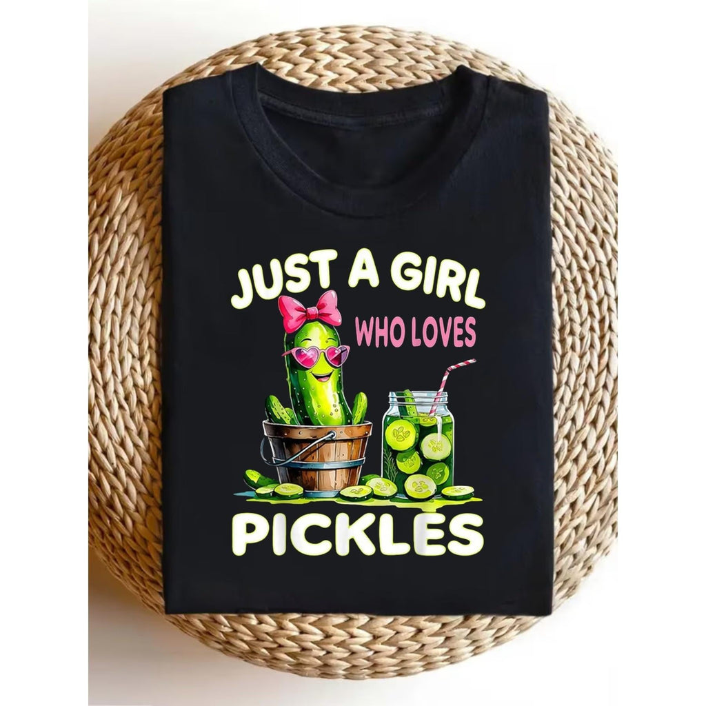 "Just A Girl Who Loves Pickles" Funny Food Tee – Vintage product image 5
