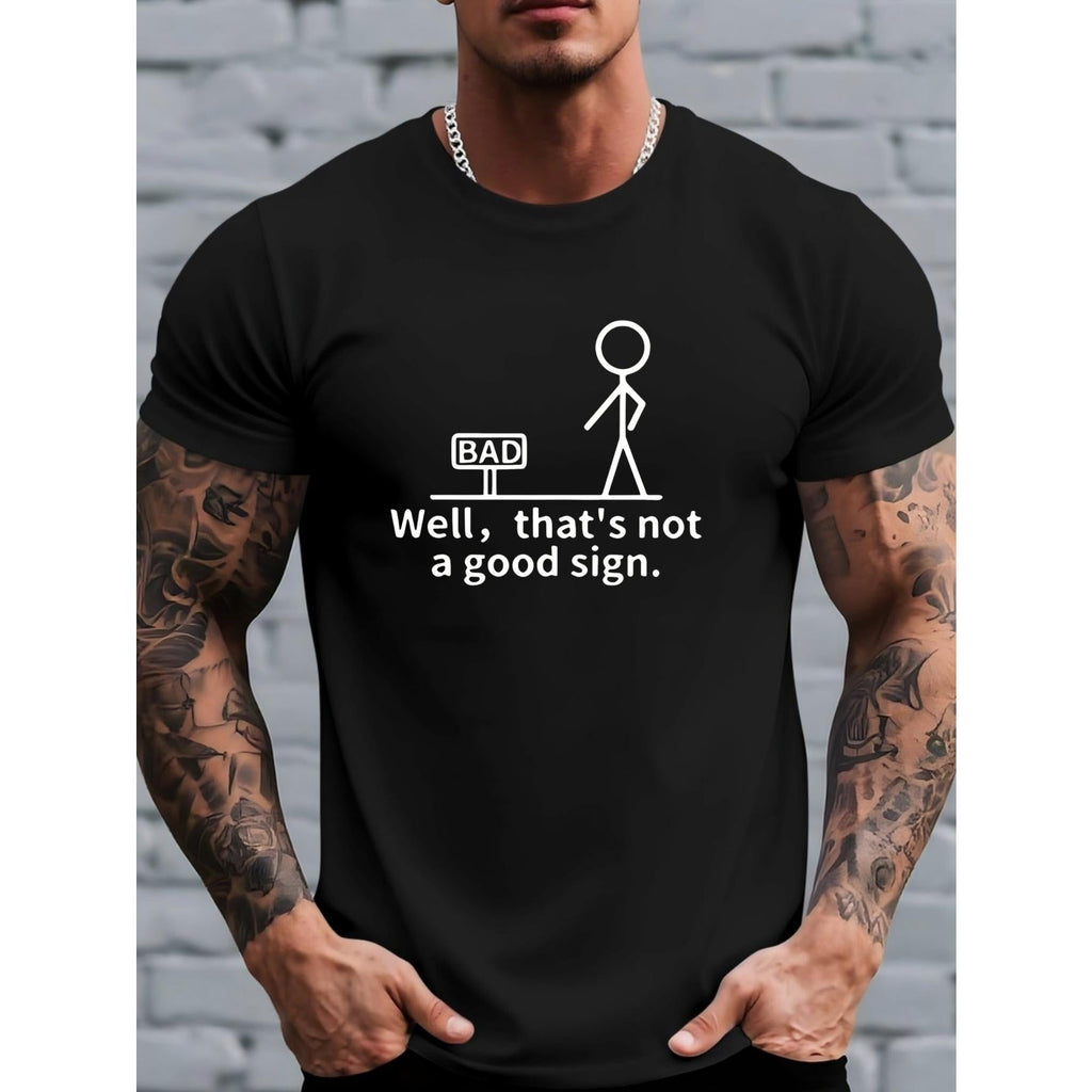 Men's Stick Figure Meme T-Shirt - Funny Black Humor Letter product image 10
