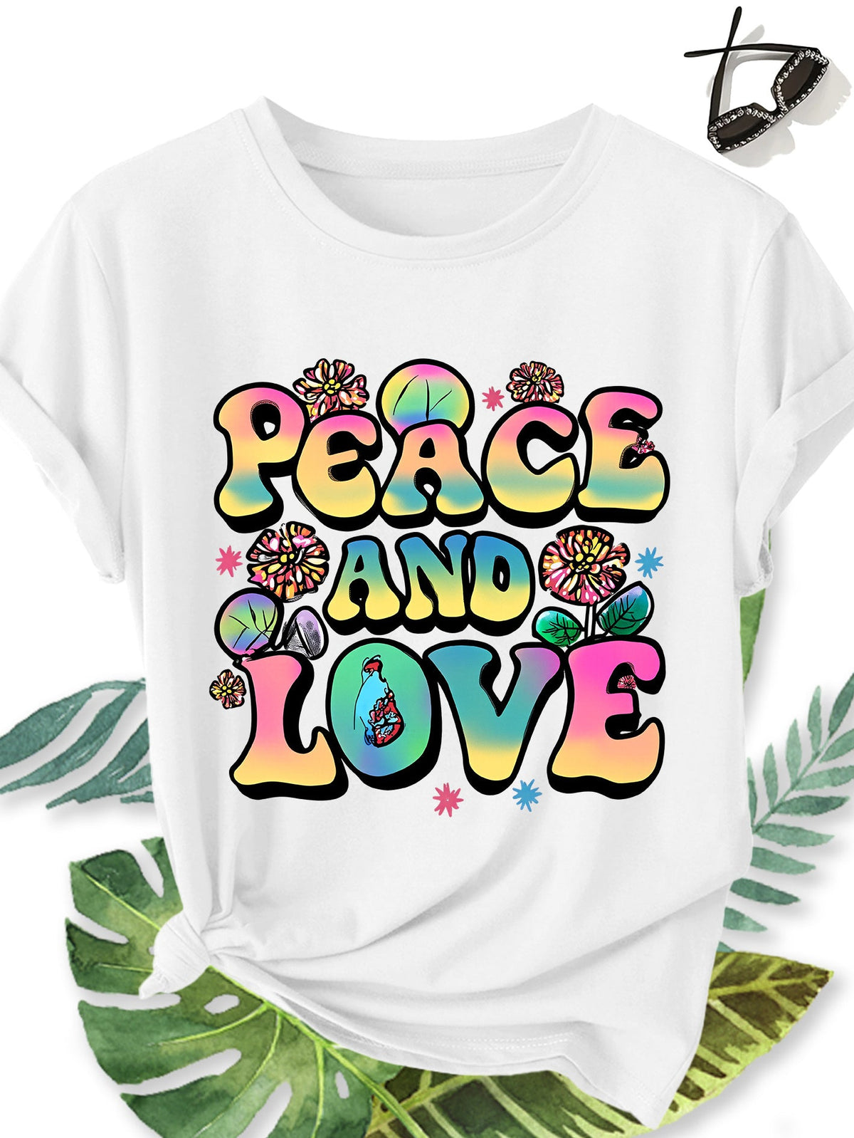 Peace And Love T-Shirt 70s Retro Hippie Costume Tee Groovy product image 1