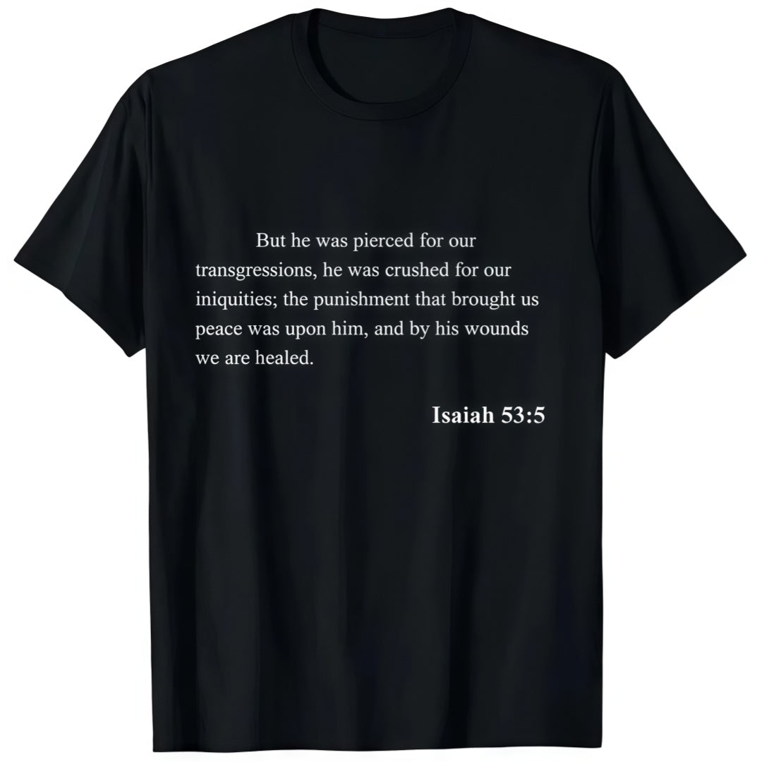 Christian Bible Verse Isaiah 53:5 Jesus Christ T-Shirt product image 1