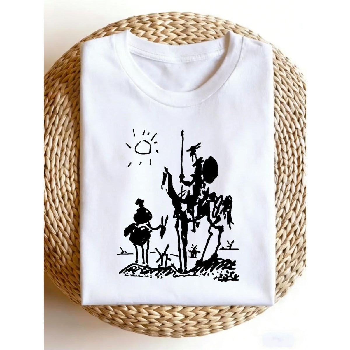 Picasso Don Quixote Art Tee – Vintage Cubist Sketch Graphic product image 1