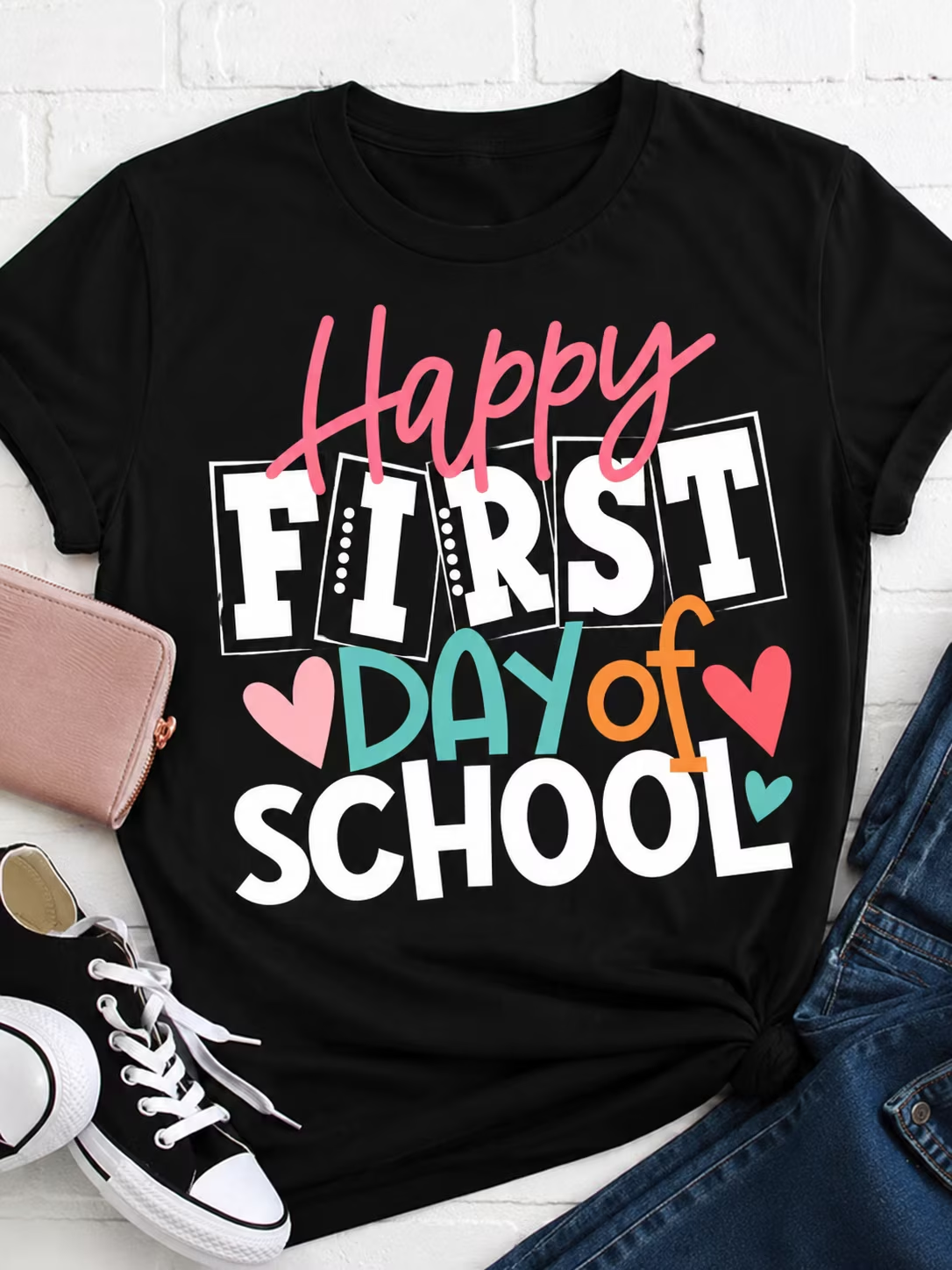 Women's Back to School Graphic T-Shirt, Happy First Day of product image 2