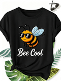 Women Bee Cool Cute Graphic T‑Shirt, Crew Neck Short Sleeve product image 1