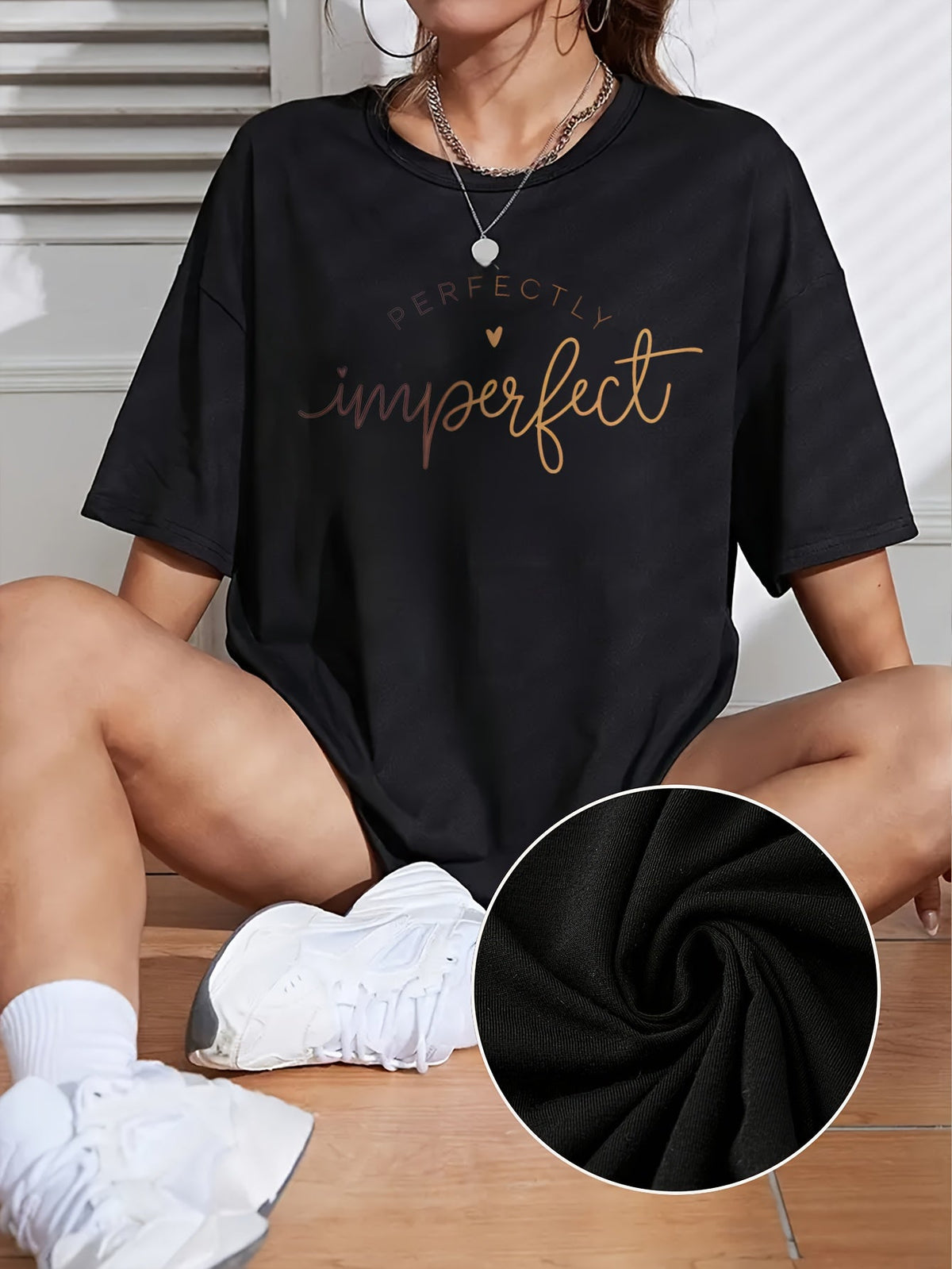 Women's "The Perfect Imperfection" T-Shirt Simple letter product image 1