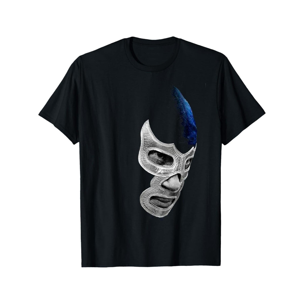 1 Men's Casual Cotton T-Shirt with Mexican Art Devil Blue product image 1