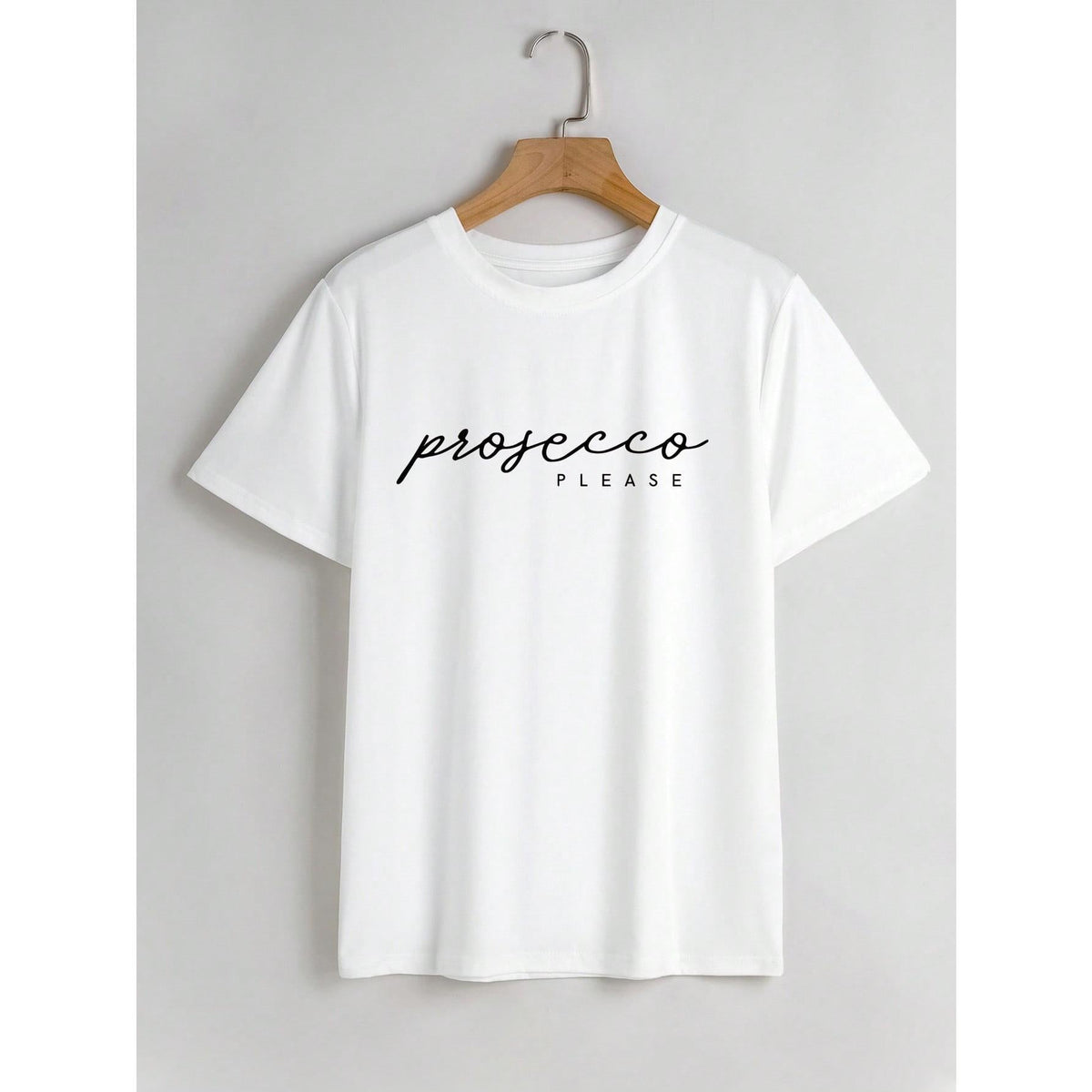 Prosecco Please Printed Casual Short Sleeve Round Neck product image 7