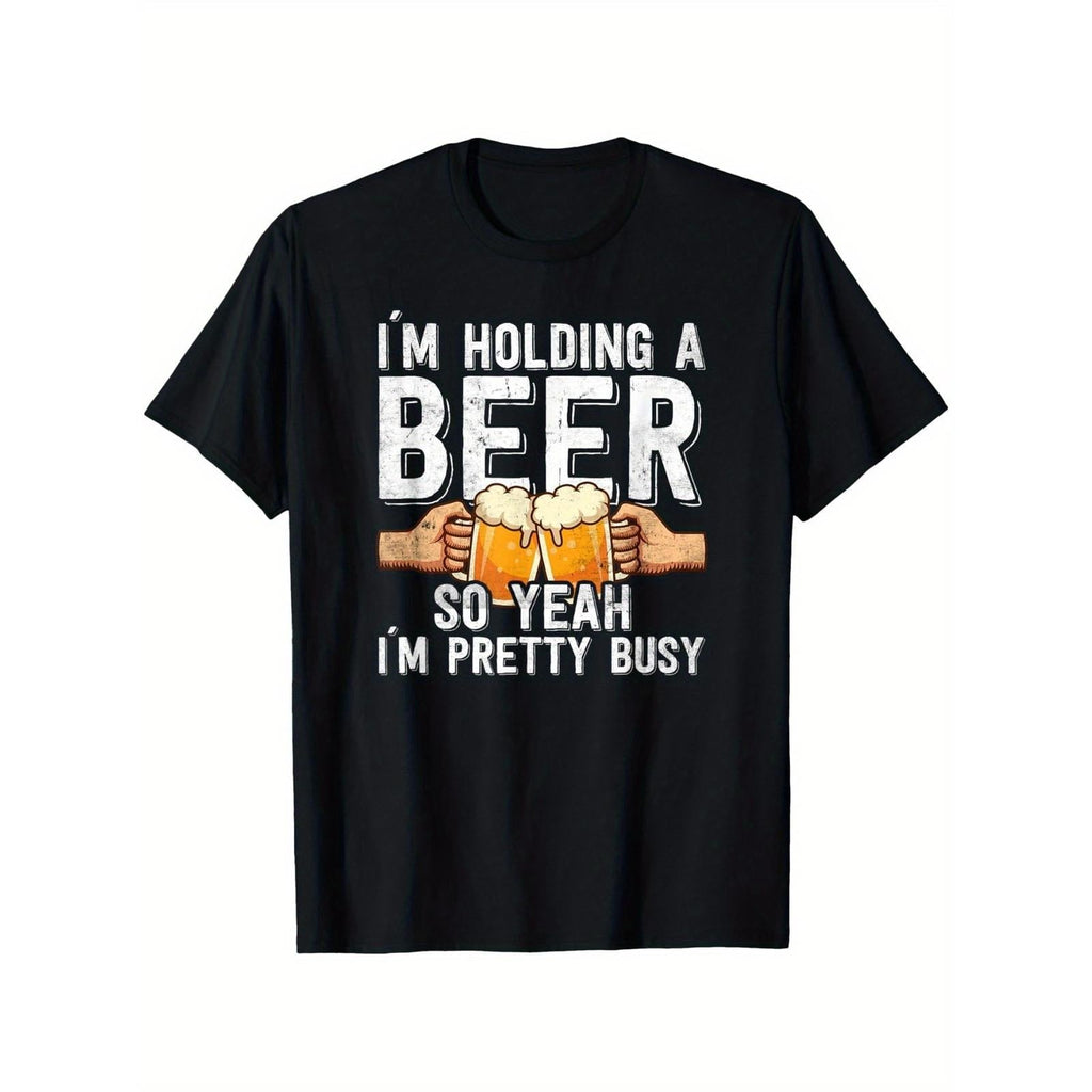 Holding Beer So Yeah Pretty Busy Funny Party Casual Lover product image 1