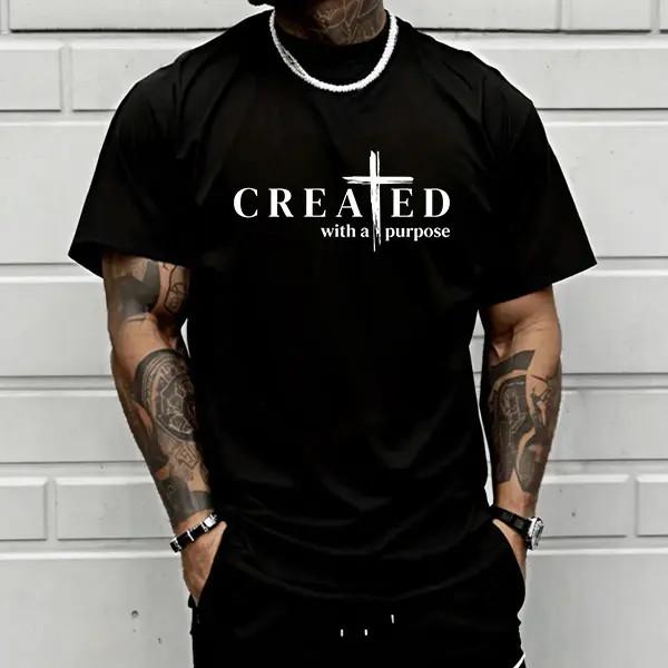 Men’s “Created with a Purpose” Christian graphic T-shirt product image 1