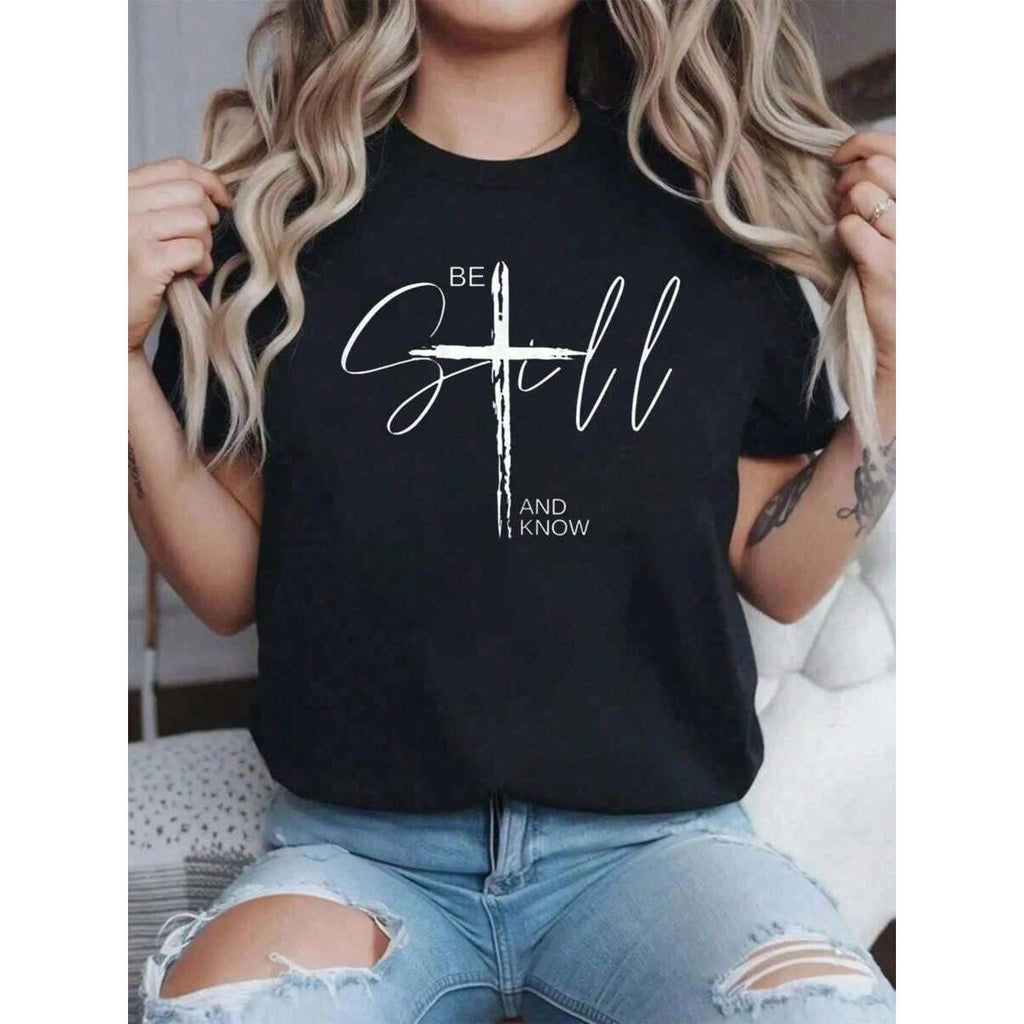 Be Still And Know Inspirational Christian Jesus T-Shirt For product image 1
