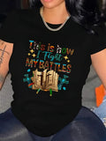 Women's Stylish Crew-Neck T-Shirt with Colorful English product image 1