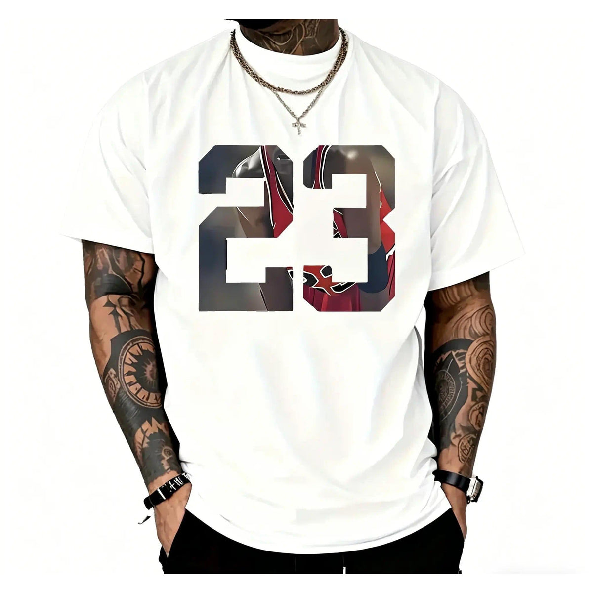 Men'S 23 Graphic Printed T-Shirt, Casual Short-Sleeved product image 2