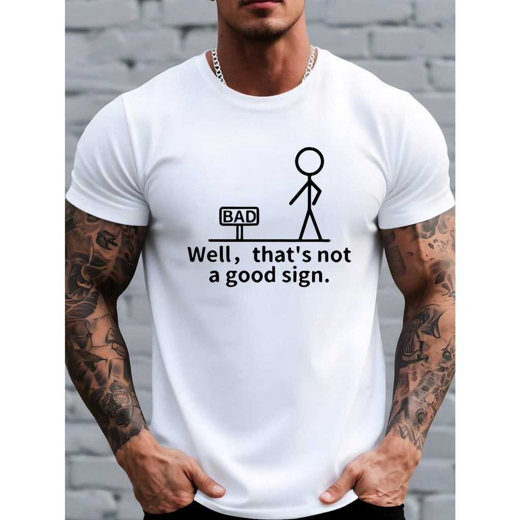 Men's Stick Figure Meme T-Shirt - Funny Black Humor Letter product image 2