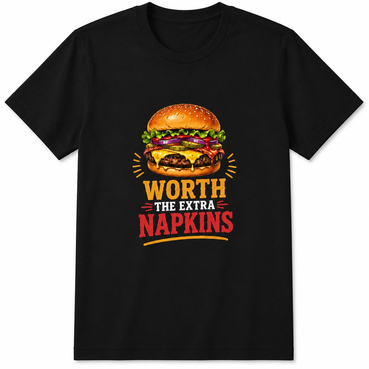 Cheeseburger Worth Extra Napkins Retro Fast Food Graphic product image 2