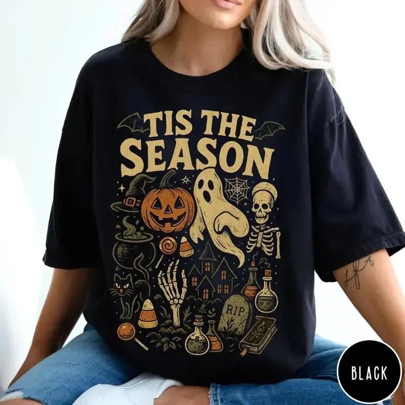 Pumpkin Ghost Graphic Tee, Tis' the Season Halloween Shirt product image 1