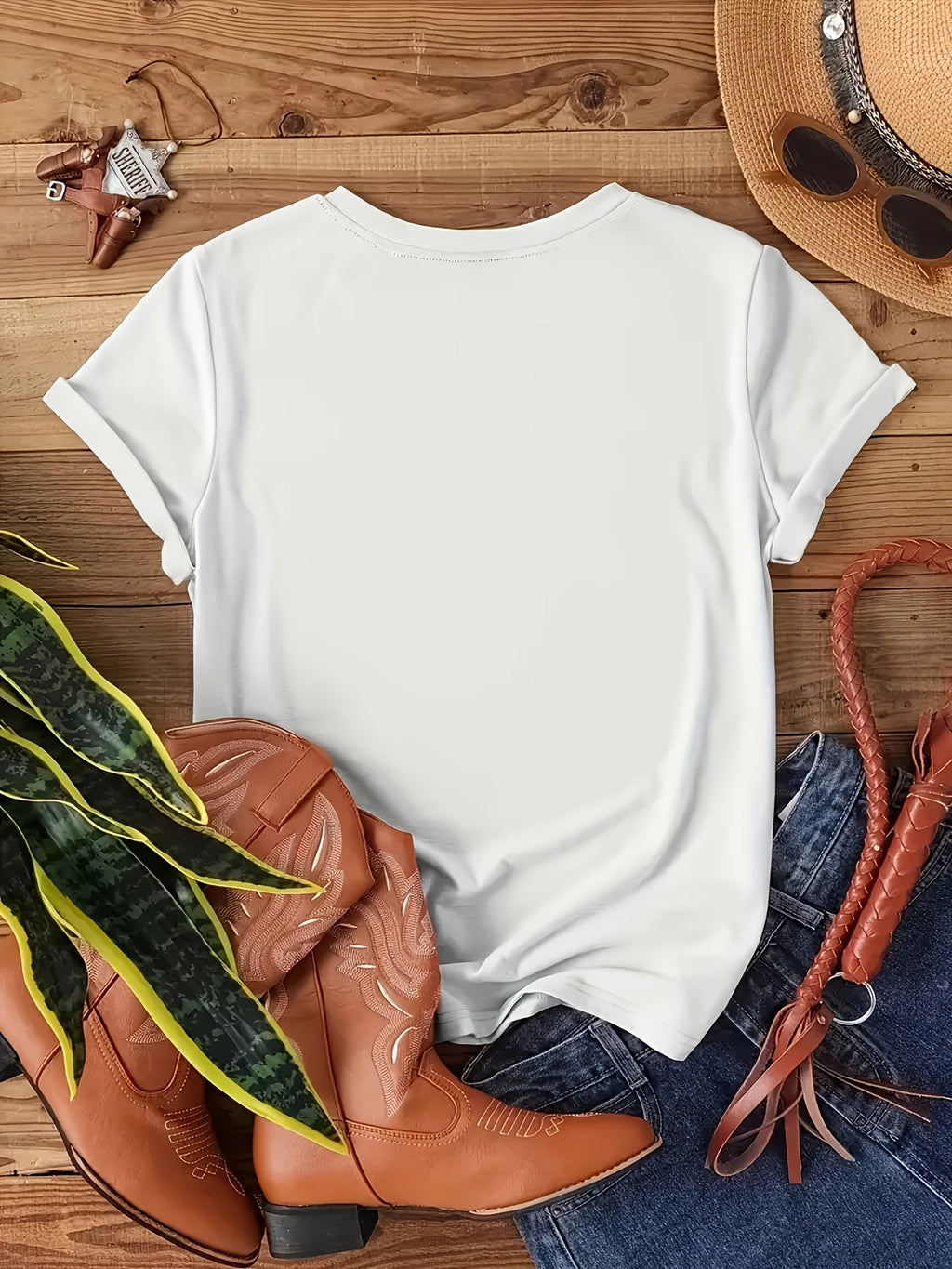 Women'S Leopard Print Bow High Heel Pattern Casual T-Shirt product image 3