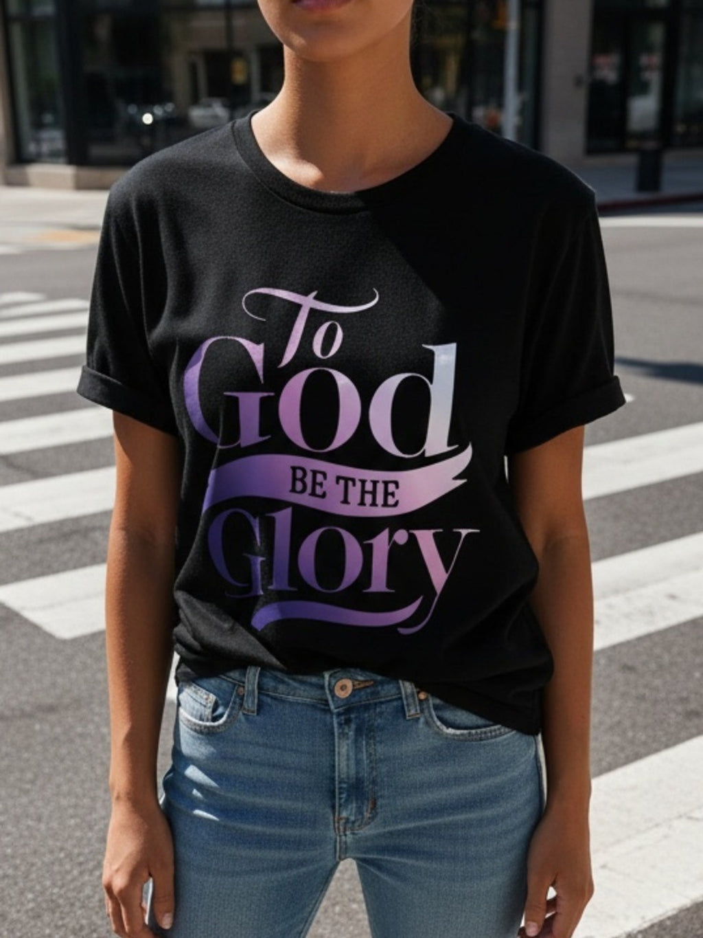 To God Be The Glory T-Shirt Christian Women Faith Jesus product image 2