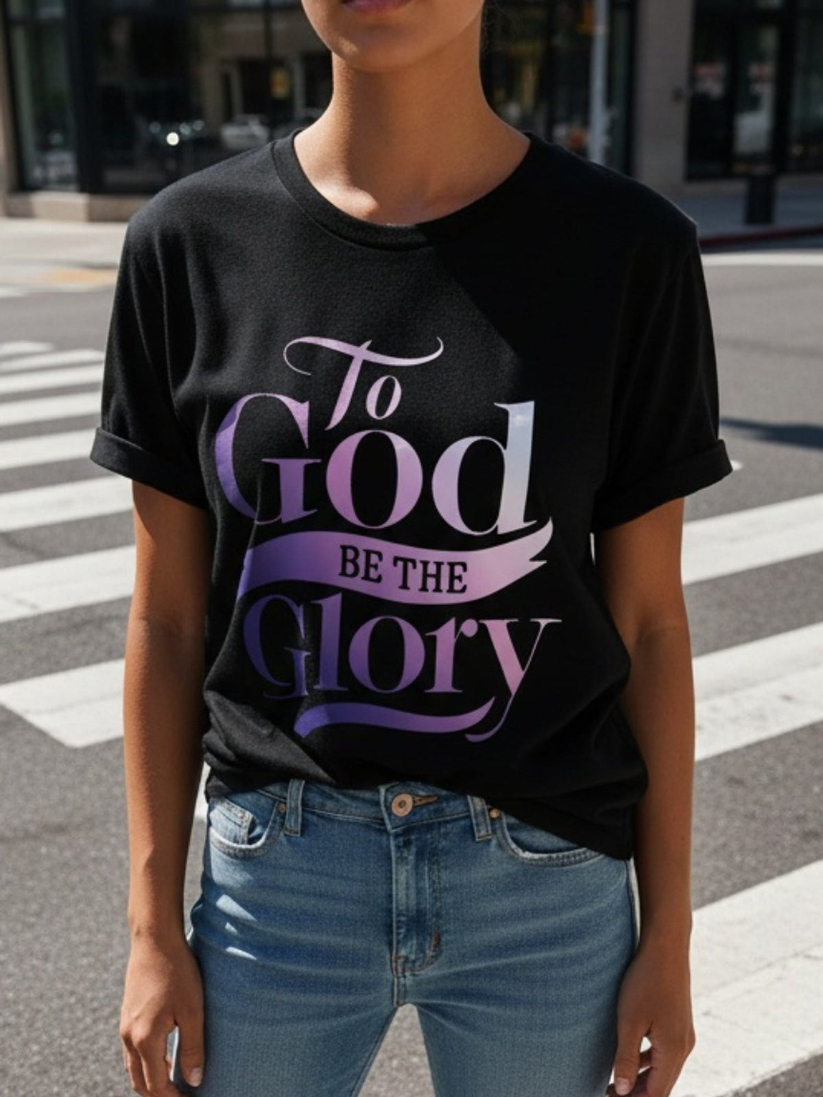 To God Be The Glory T-Shirt Christian Women Faith Jesus product image 2