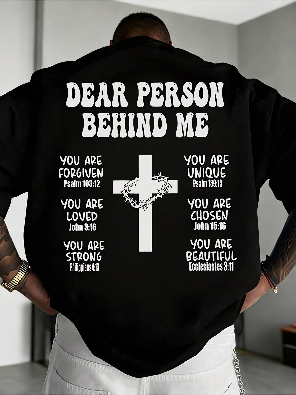 Dear Person Behind Me T-Shirt Back Print Christian Cross product image 1