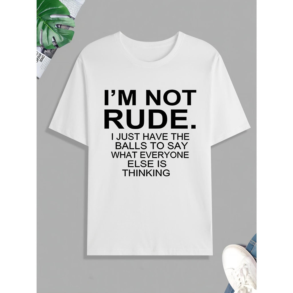 Funny 'I'm Not Rude' Print T Shirt, Tees For Men, Casual product image 2