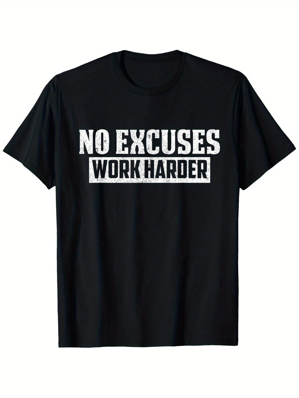 No Excuses Work Harder Motivation TShirt, Casual Round Neck product image 2