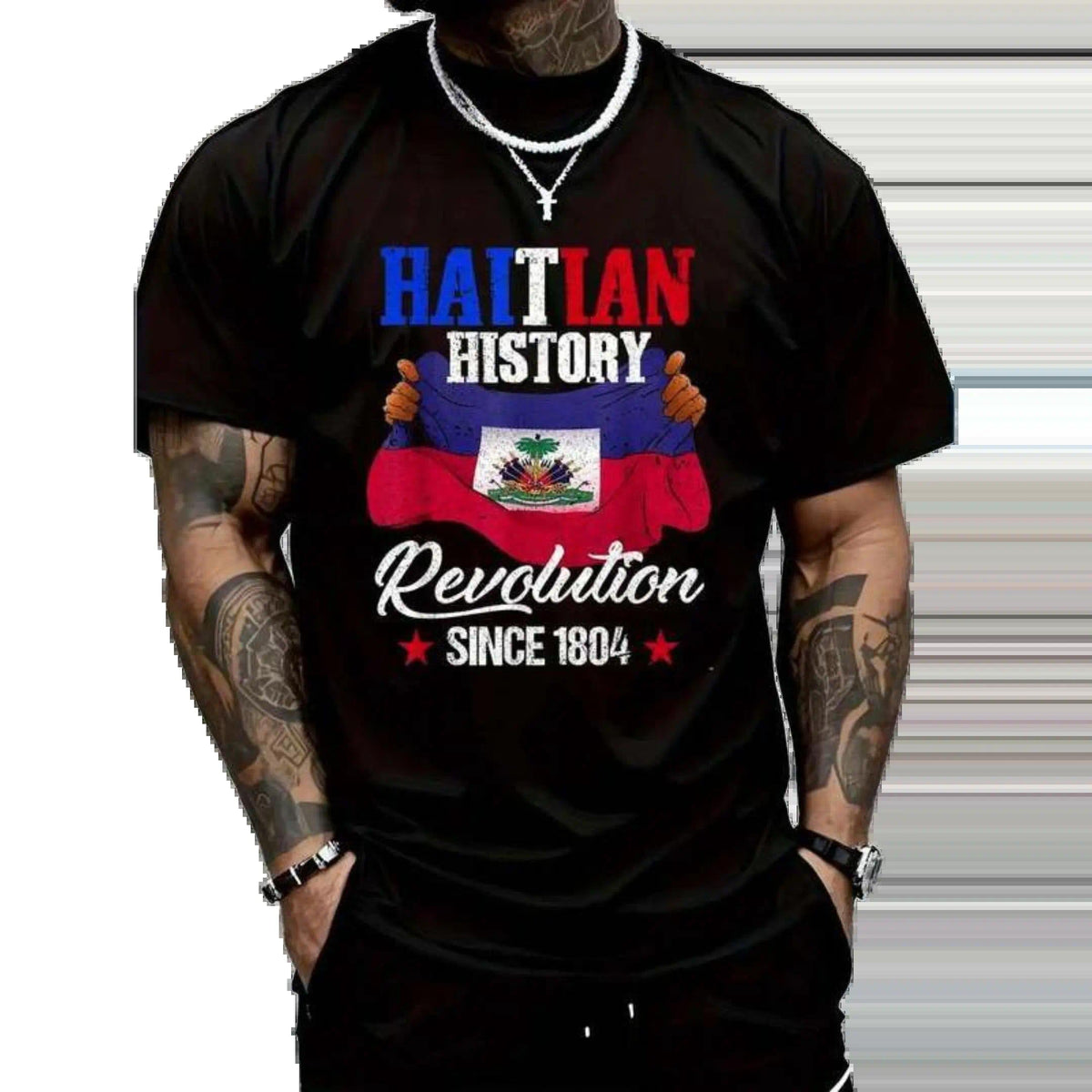 Classic Graphic T-Shirt for Men & Women with Haitian product image 1