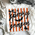 Spooky Season Halloween Graphic Tee Striped Bow Bat Print product image 1