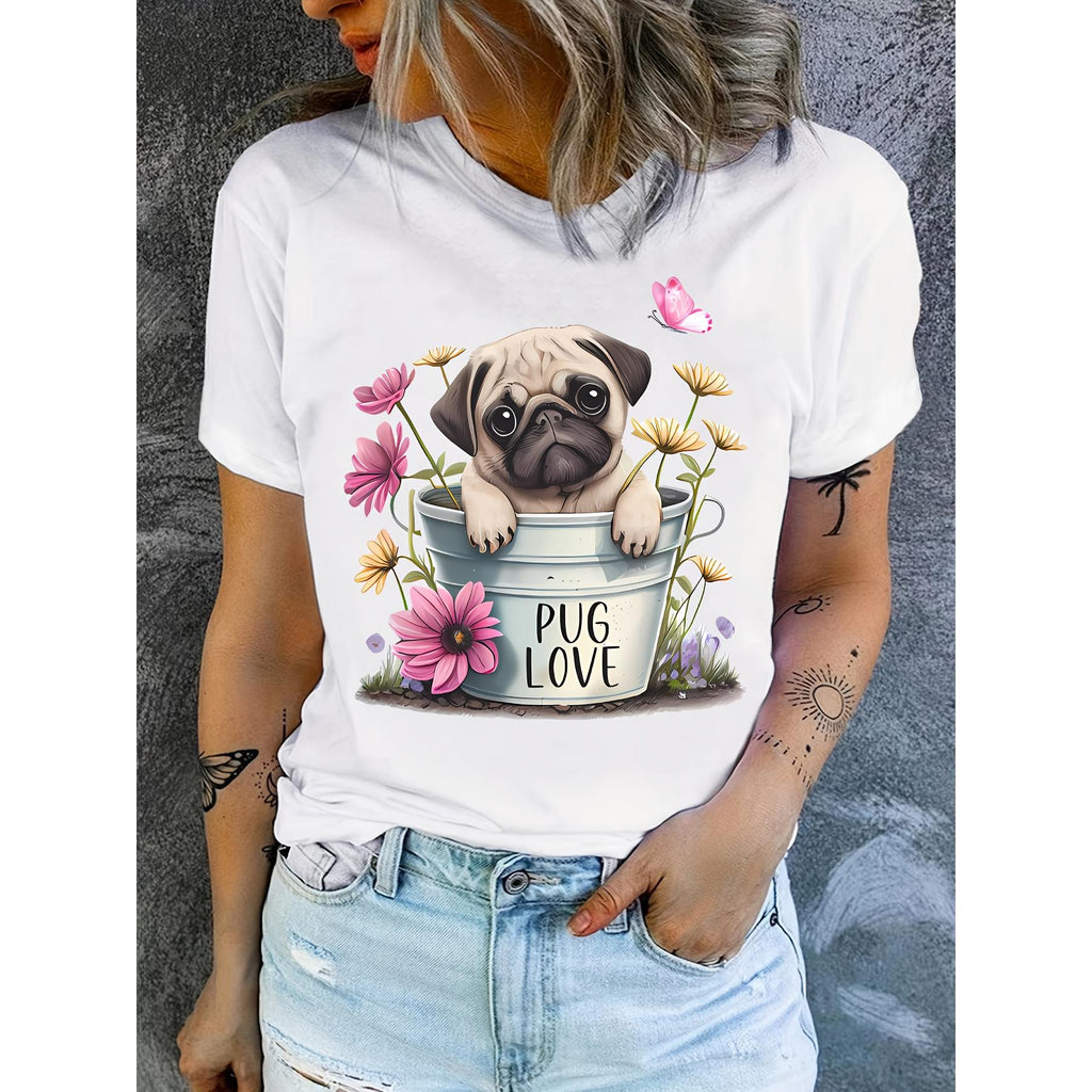 A Fun Printed T-Shirt Featuring Pugs, Perfect for Pug product image 2
