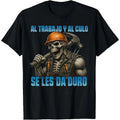 Work and butt are hard Funny skull T-shirt Streetwear product image 1