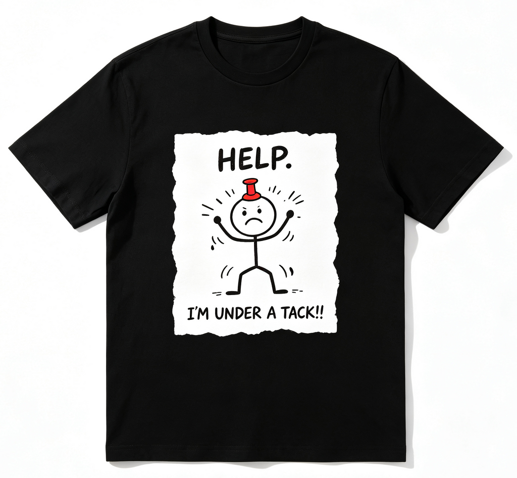 Men' & Funny "Help I' Pinned" Sticky Humor T-Shirt - Retro product image 1