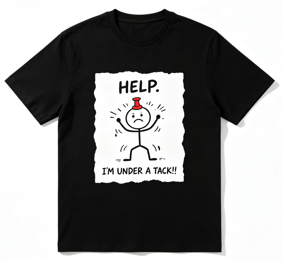Men' & Funny "Help I' Pinned" Sticky Humor T-Shirt - Retro product image 1
