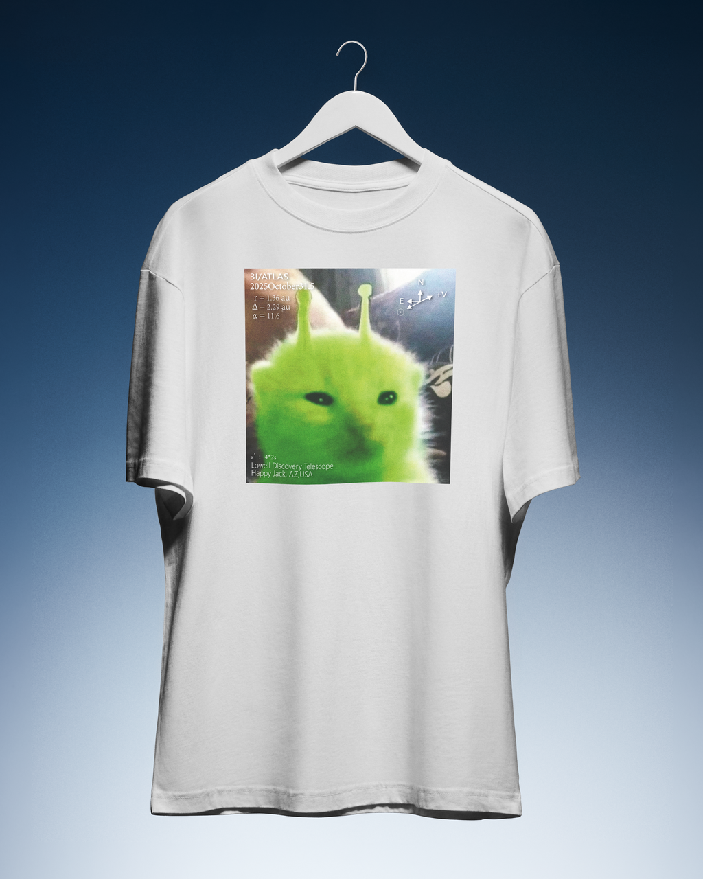 DIYANYONE 3i/atlas Original Green Alien Cat Meme 10.31 LDT product image 1