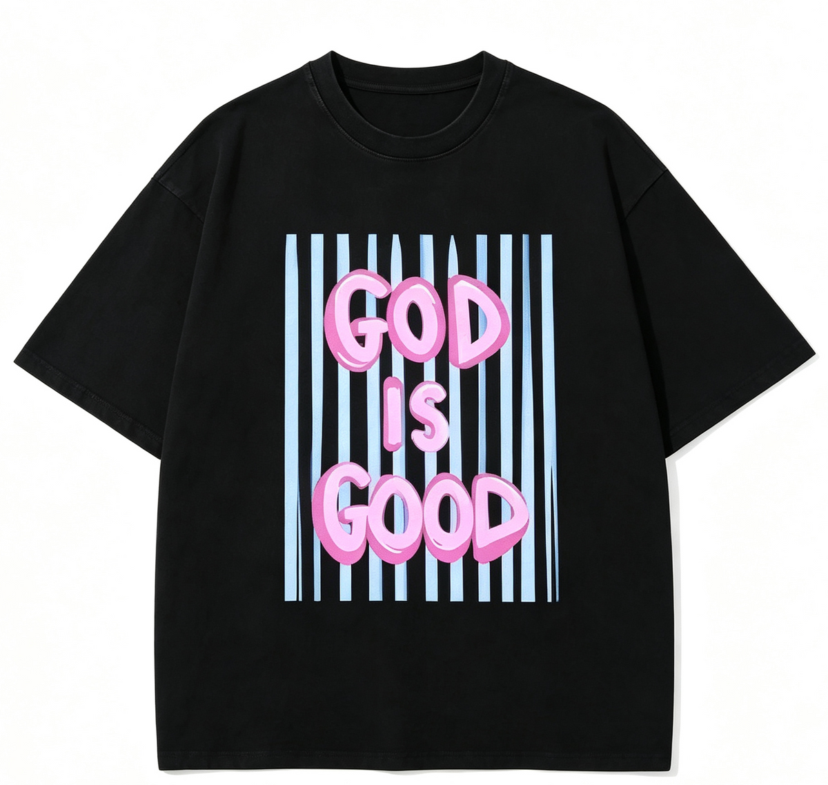 Unisex Graphic T‑Shirt, God Is Good White Outline Street product image 1