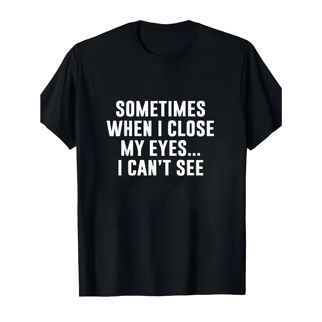 Fun Printed TShirt Black Short Sleeve Round Neck Casual product image 1