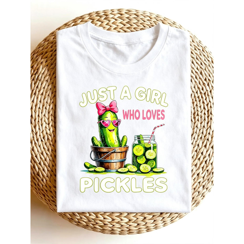 "Just A Girl Who Loves Pickles" Funny Food Tee – Vintage product image 1