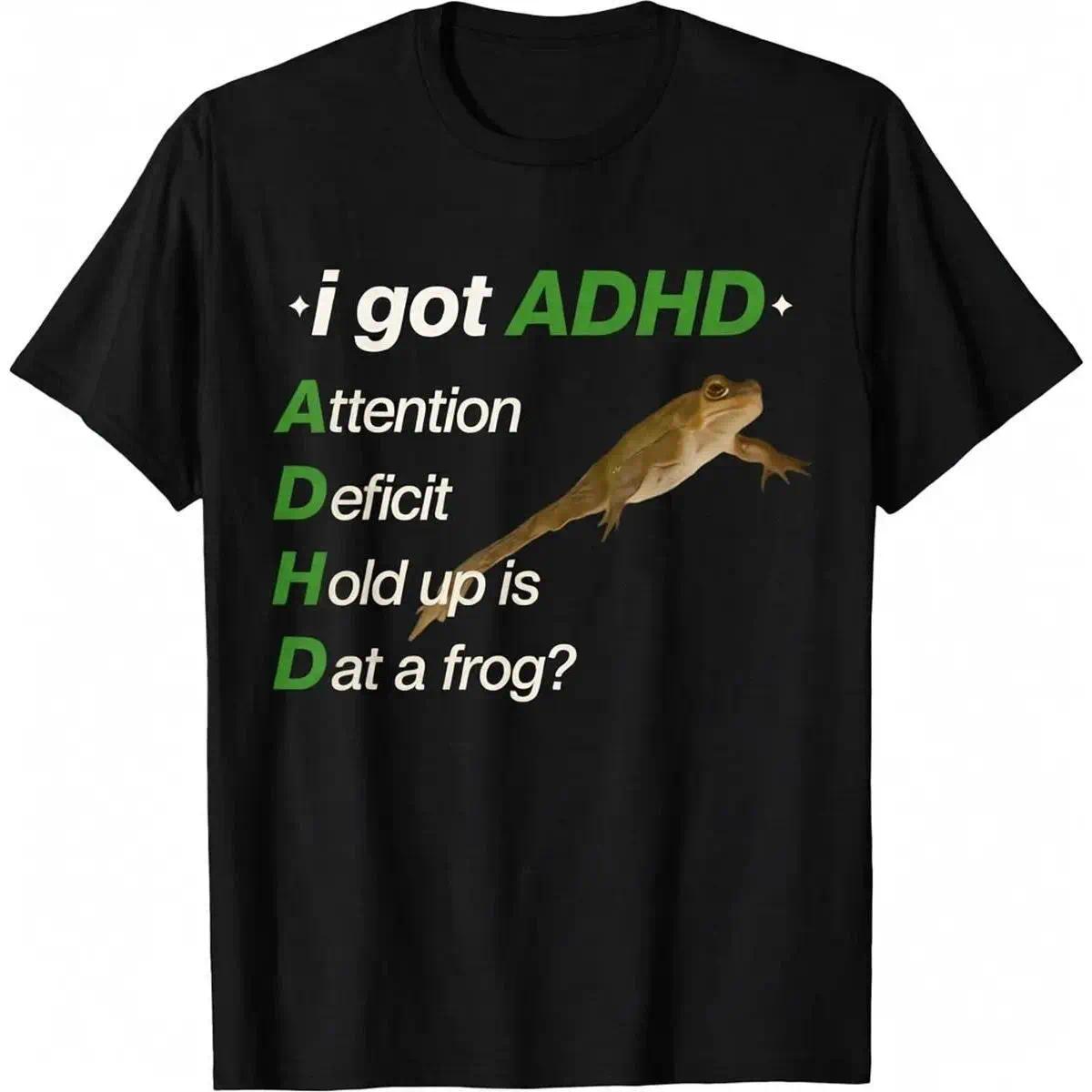 Men's 100% Cotton ADHD Meme T-Shirt, Comfy Casual Classic product image 9