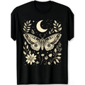 Men'S Bohemian Moth Celestial & Stars T-Shirt Soft Black product image 1