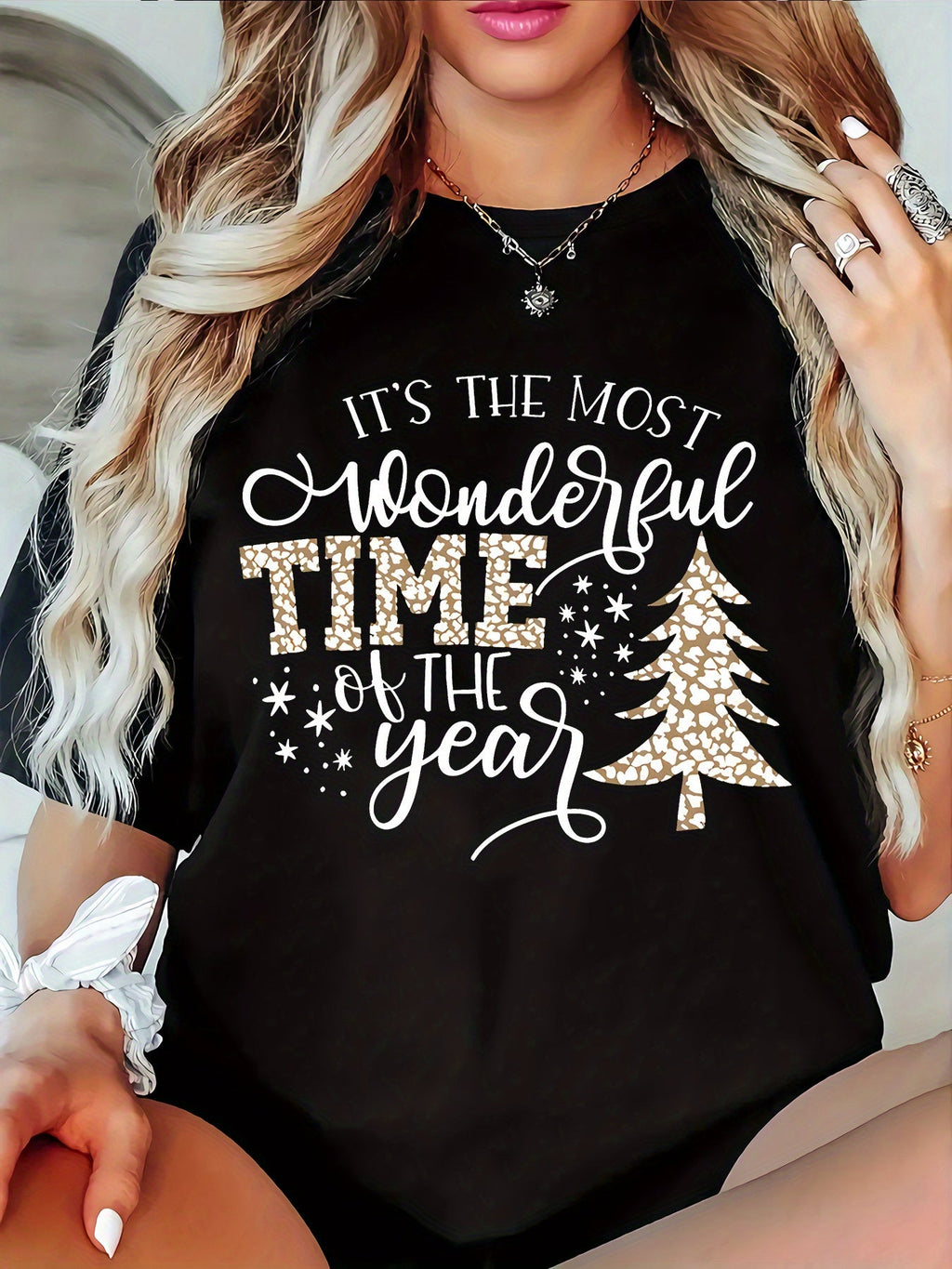 Women's Casual T-Shirt, Round Neck, Short Sleeved, Slightly product image 2
