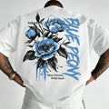 [Men's T-Shirt] New American Street Style Blue Peony Print product image 1