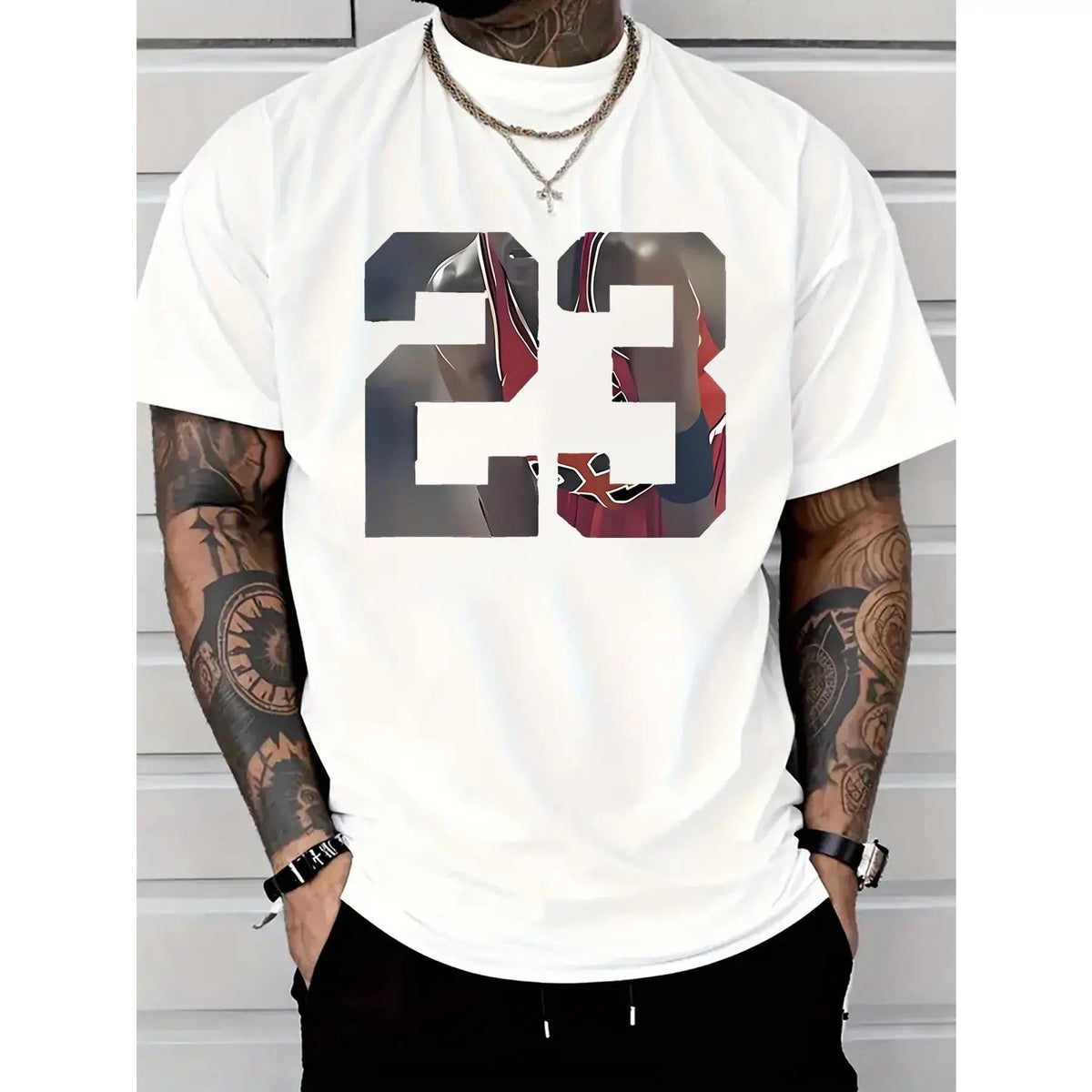 Men'S 23 Graphic Printed T-Shirt, Casual Short-Sleeved product image 9