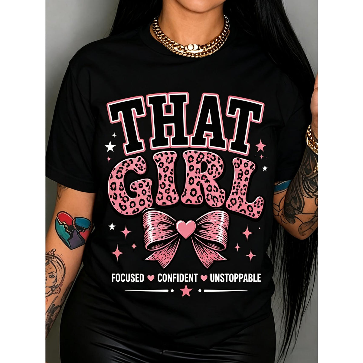 Women’s Crew Neck Short Sleeve T-Shirt, That Girl Pink product image 2