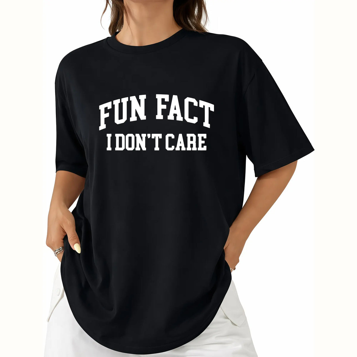 Fun Fact I Don’t Care tshirt – Bold Sarcastic Quote in product image 1