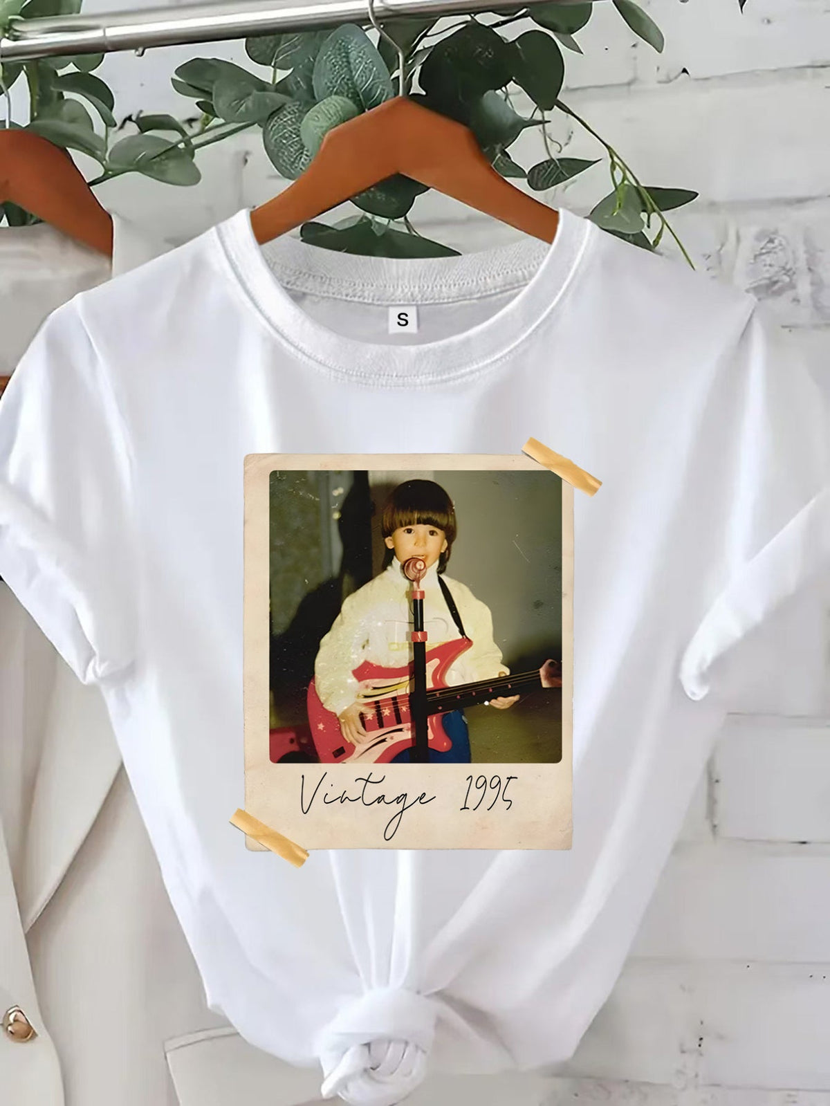 Custom Photo Text T-shirt,Custom Print Crew Neck T‑Shirt product image 8