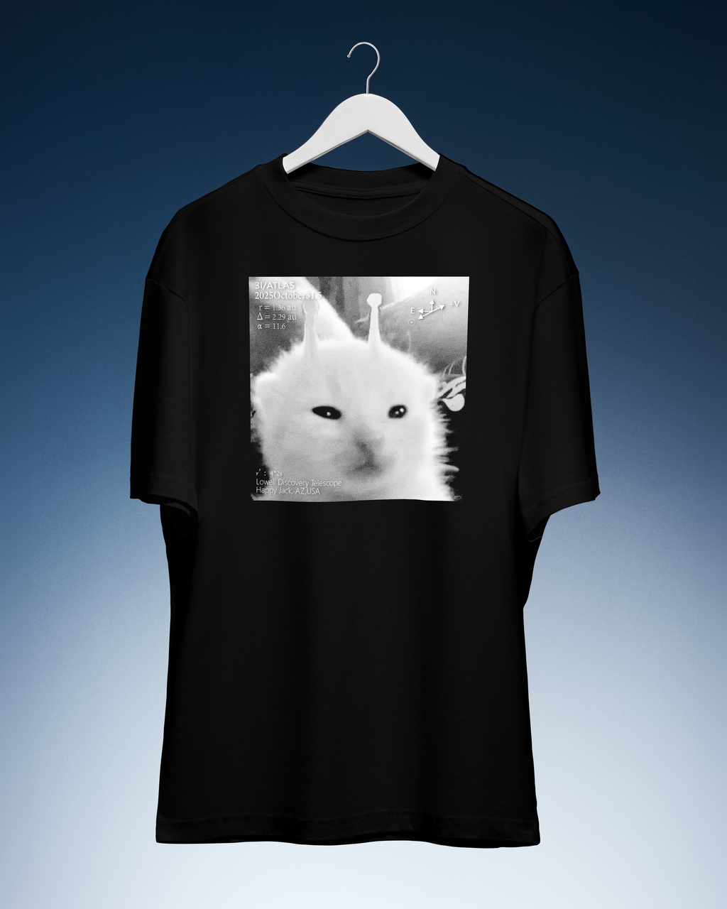 DIYANYONE 3i/atlas Original T-Shirt: Alien Cat Meme 10.31 product image 4
