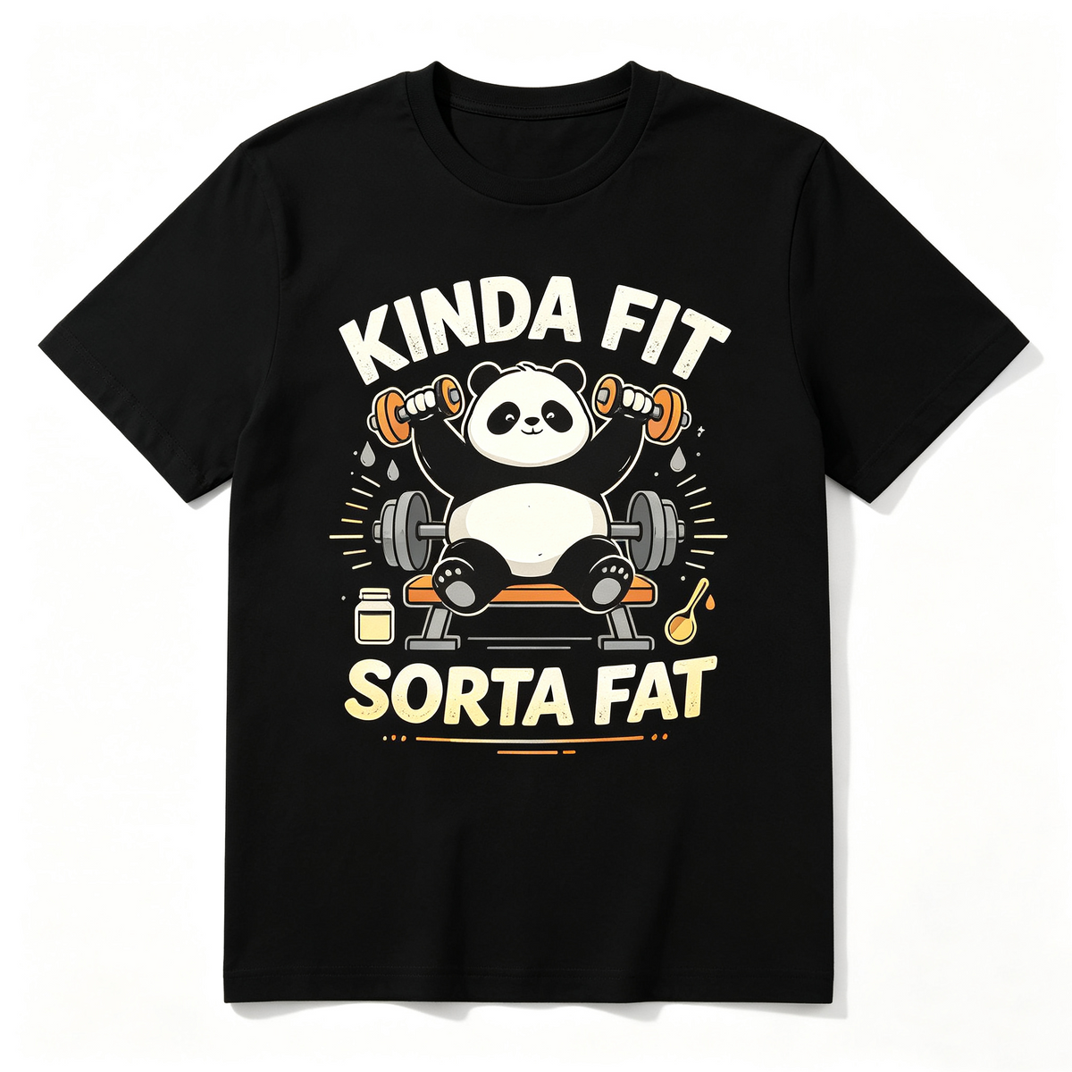 Men Funny Gym Panda Weightlifting T‑Shirt, Kinda Fit Sorta product image 8